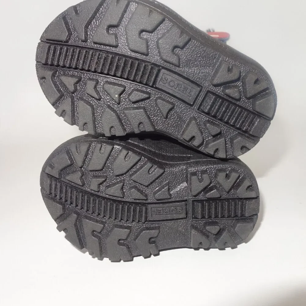 NEW Sorel Snow Commander Winter Boots Black Blue Red Kids Toddler Size 4